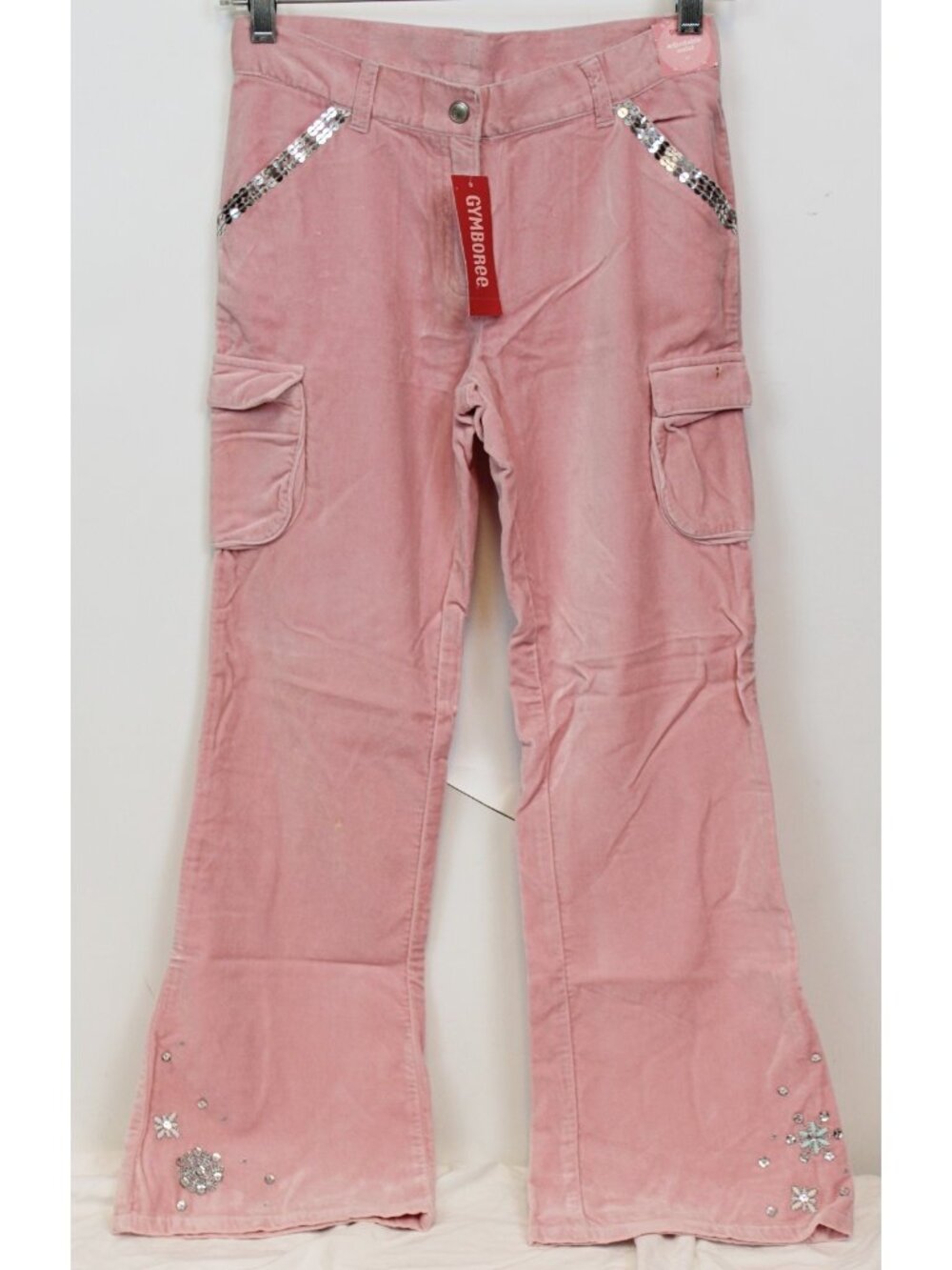 2006 Gymboree Princess Snow Drop Velour Cargo Pants sz 12 Snowflake Sparkle Jean